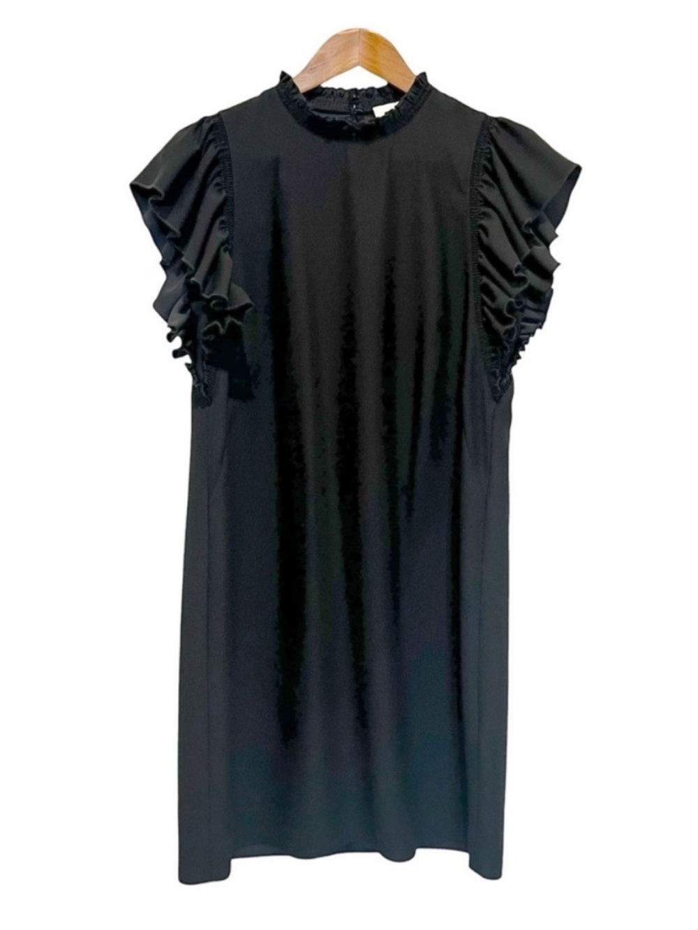 Kate Spade New York Shift Dress Flutter Sleeve Size 8 Black Classic LBD